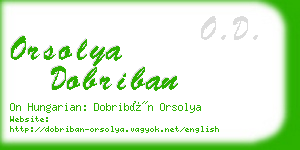 orsolya dobriban business card